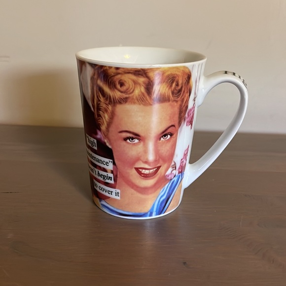 Anne Taintor “High Maintenance” Cheeky Pin Up Retro Inspired Ceramic Mug - Picture 3 of 8